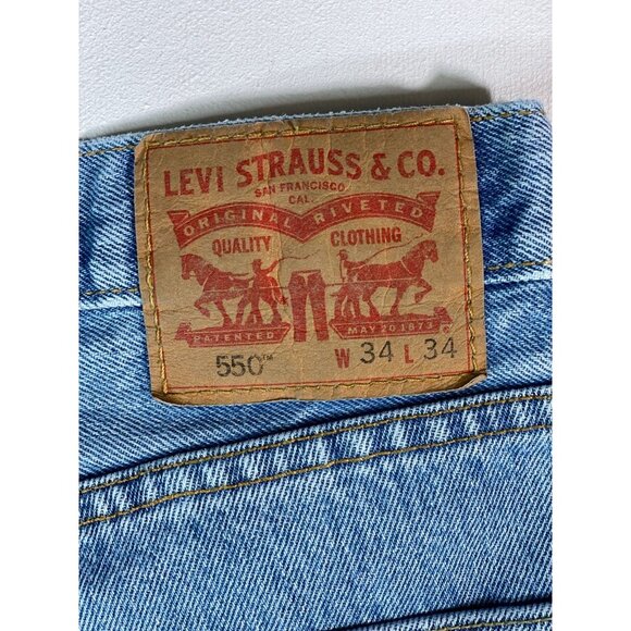 Levi's 550 Relaxed Fit Men's Jeans size w 34 L34 Light Stonewash MADE in 2014. - Picture 14 of 15